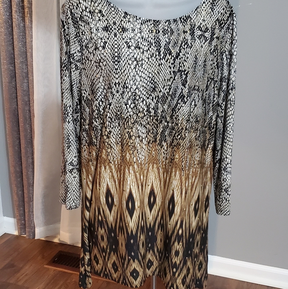 Ruby Rd. Snake Skin Print Top Size L - image 2